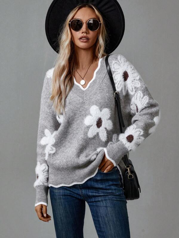 Trie | Soft Knit V Neck Sweater