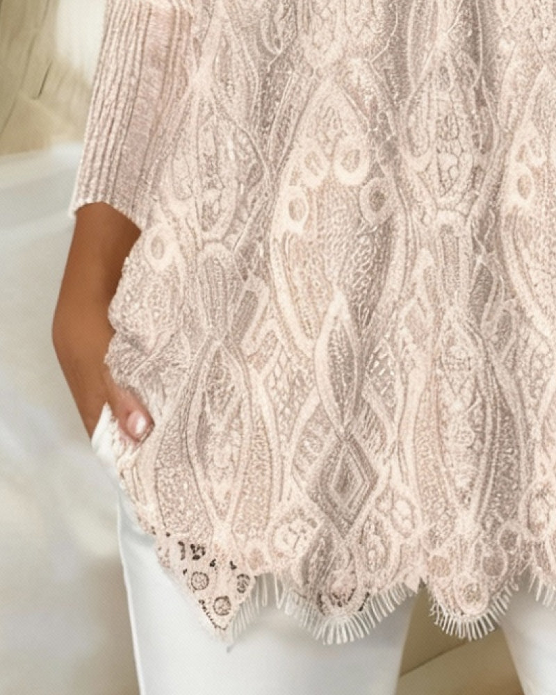 Square Neck Lace Underarm Top