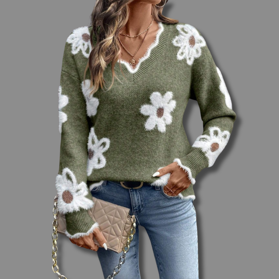Trie | Soft Knit V Neck Sweater