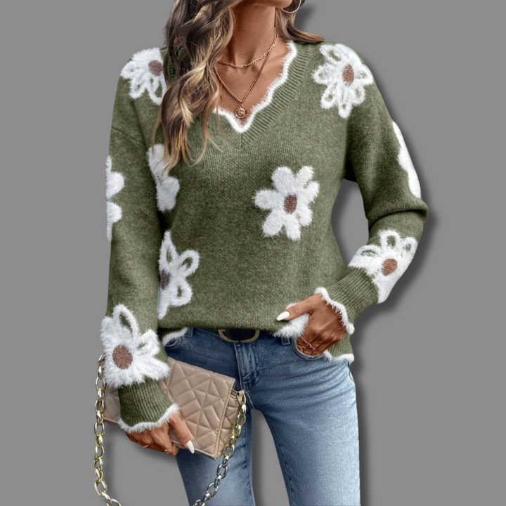 Trie | Soft Knit V Neck Sweater